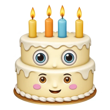 cake with eyes and candles looking normal sticker