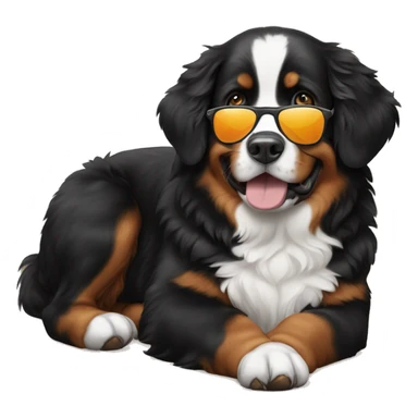 Bernese mountaindog with sunnglasses sticker