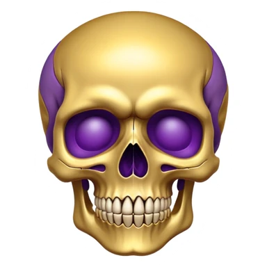 skull colored in LSU colors - purple and gold sticker