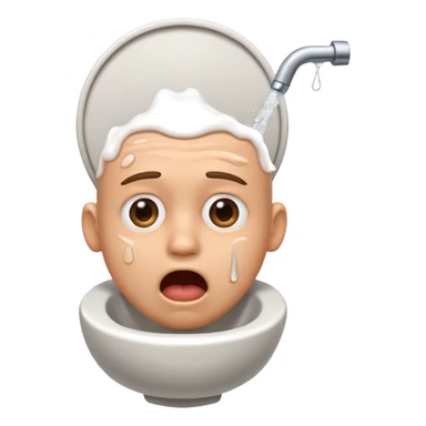 human head inside toilet singing sticker