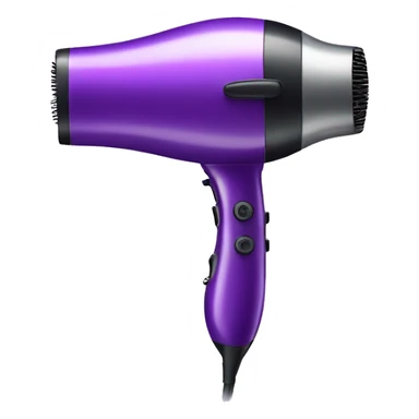 Realistic purple hair dryer isolated  sticker