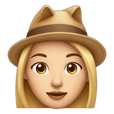 Women with hat and cat nose sticker