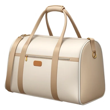 white gym bag with beige trim, minimal aesthetic sticker