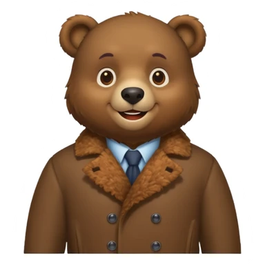 bear wearing coat sticker