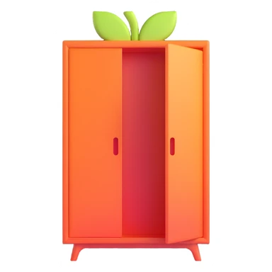 white modern wardrobe with apple-inspired design sticker