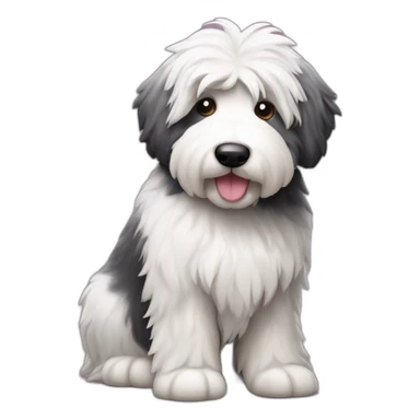 old english sheepdog with paint tin sticker