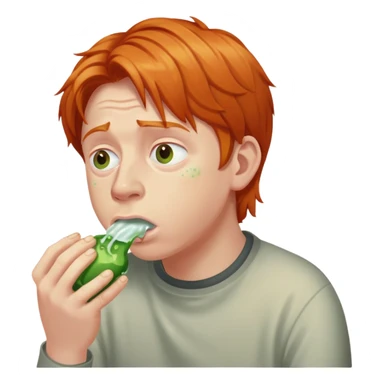 Ron Weasley with ginger hair vomiting slugs sticker