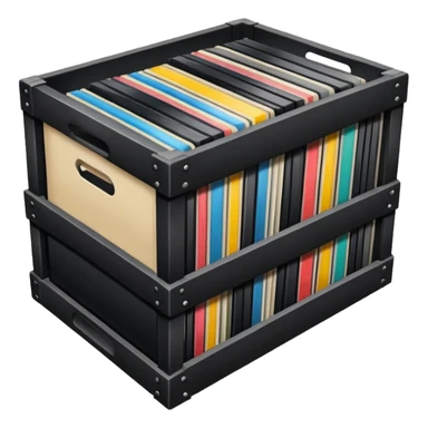 A crate of vinyl lps sticker