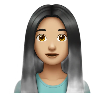 Girl have a black hair and long hair  sticker