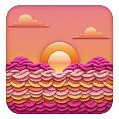 crochet stitch color like a peach-pinky sunset sticker