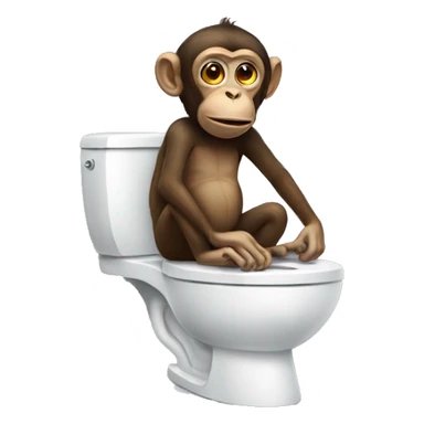 Monkey on the toilet sticker