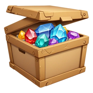 cardboard box full of valuable minerals sticker