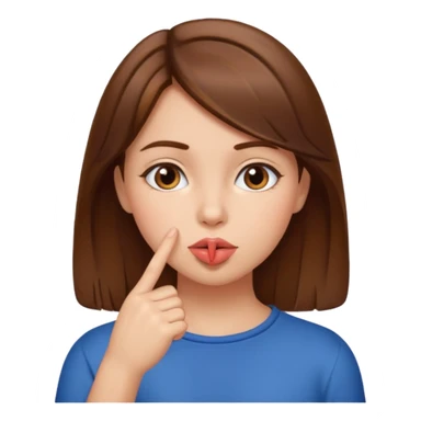 girl puts finger to lips sticker