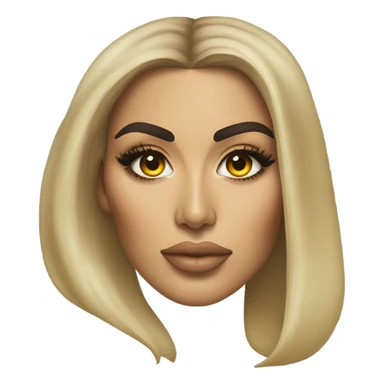 hyper realistic kim kardashian face yellow sticker
