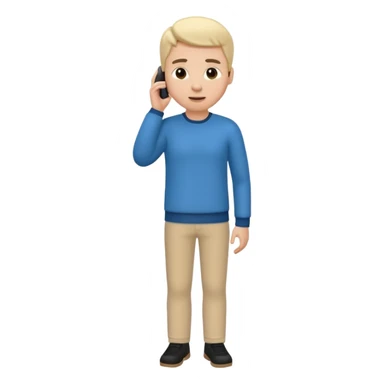 A 3D full body bitmoji talking on mobile with someone sticker