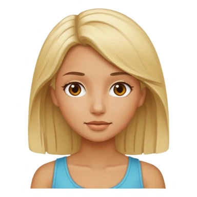 Créate a girl with blond ehskr and tan skin sticker