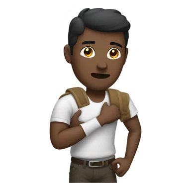 Guy with broken arm in cast sticker