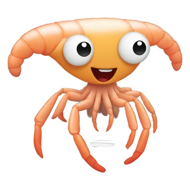 A small normal shrimp in front of a laptop watching some videos sticker