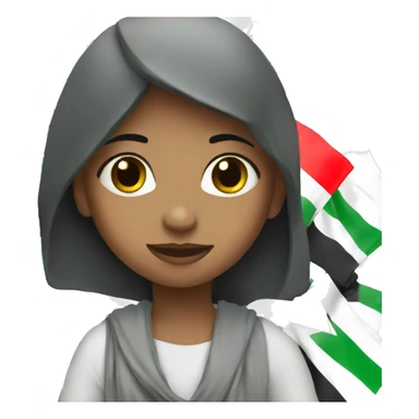 Girl with palestine banner sticker