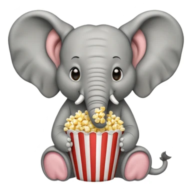 Elephant eating popcorn  sticker