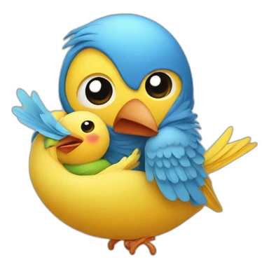 bird delivering baby boy in fabric held in its beak sticker