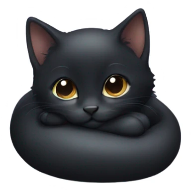 Cute black kitten curled up sticker