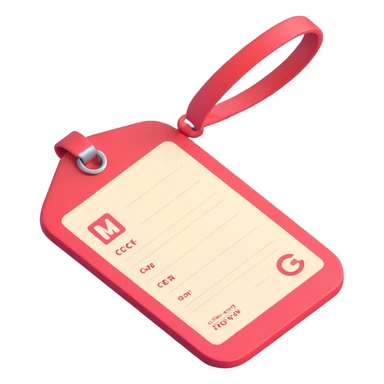 3D style illustration of a tag featuring a check icon sticker