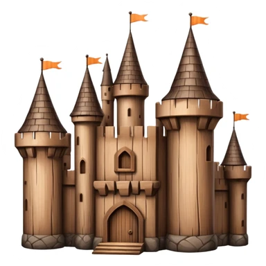 wooden castle with towers sticker