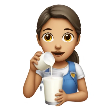 girl drinking milk sticker