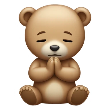 Teddy bear praying with closed eyes sticker