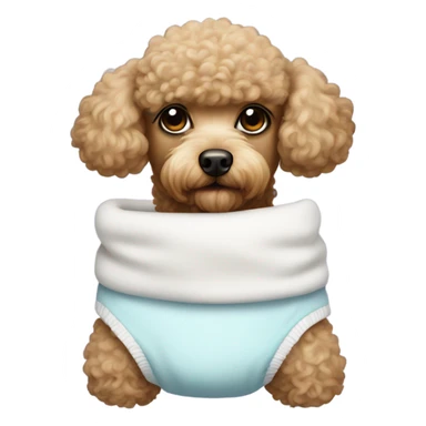 Poodle in a nappy sticker