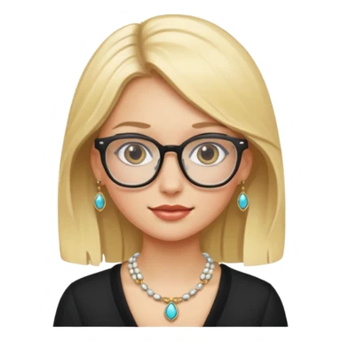 blonde girl with glasses and jewelry sticker