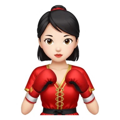 sexy chinese girl in traditional clothes boxing sticker