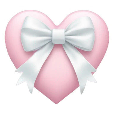 Pastel pink heart with white bow sticker