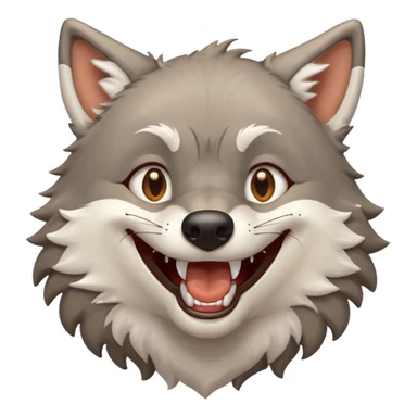 a wolf crying of laugh sticker