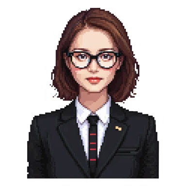 business lady with black rimmed glasses sticker
