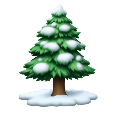 Evergreen tree with snow all over it sticker