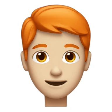 male white tween with dark orange hair sticker