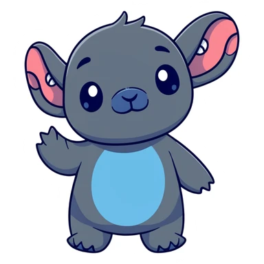 Stitch waving goodbye sticker