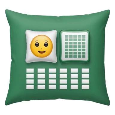 pillow with excel spreadsheet sticker
