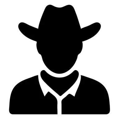 Cowboy wearing a green hat without any star, western attire sticker