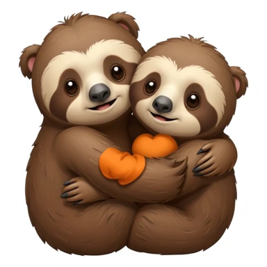 a sloth and a bear hugging sticker