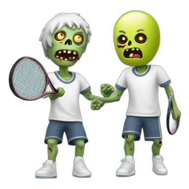 two-zombies-playing-tennis sticker