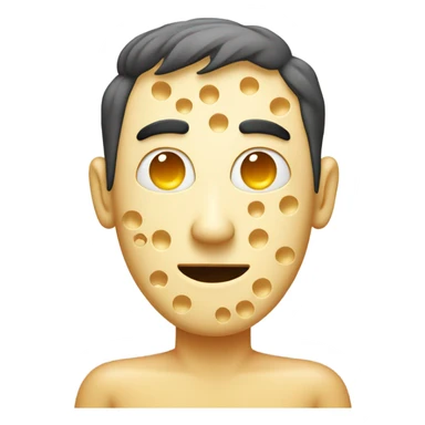 a man with holes in his body like swiss cheese sticker