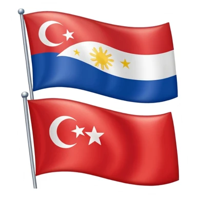 Emoji of half flag of philippines and turkey sticker