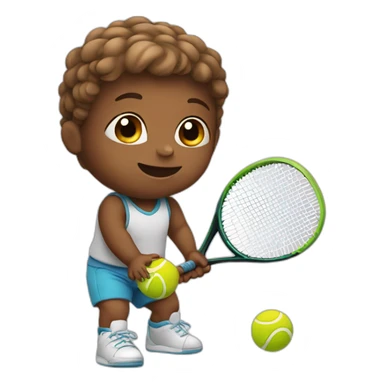 Baby playing tennis sticker