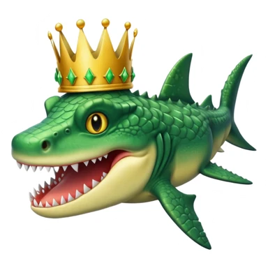 croc/shark combined with crown sticker