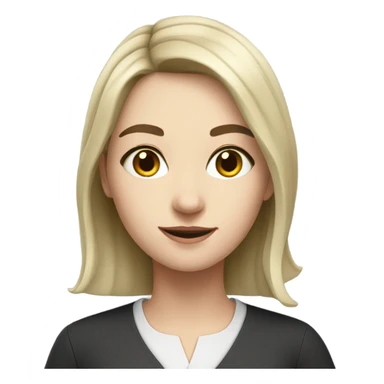 german woman teacher young white skin dark hair sticker