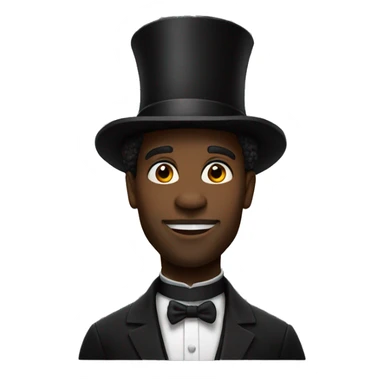 Black man with a tall top hat  sticker