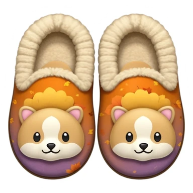 cozy beige autumn slippers sticker